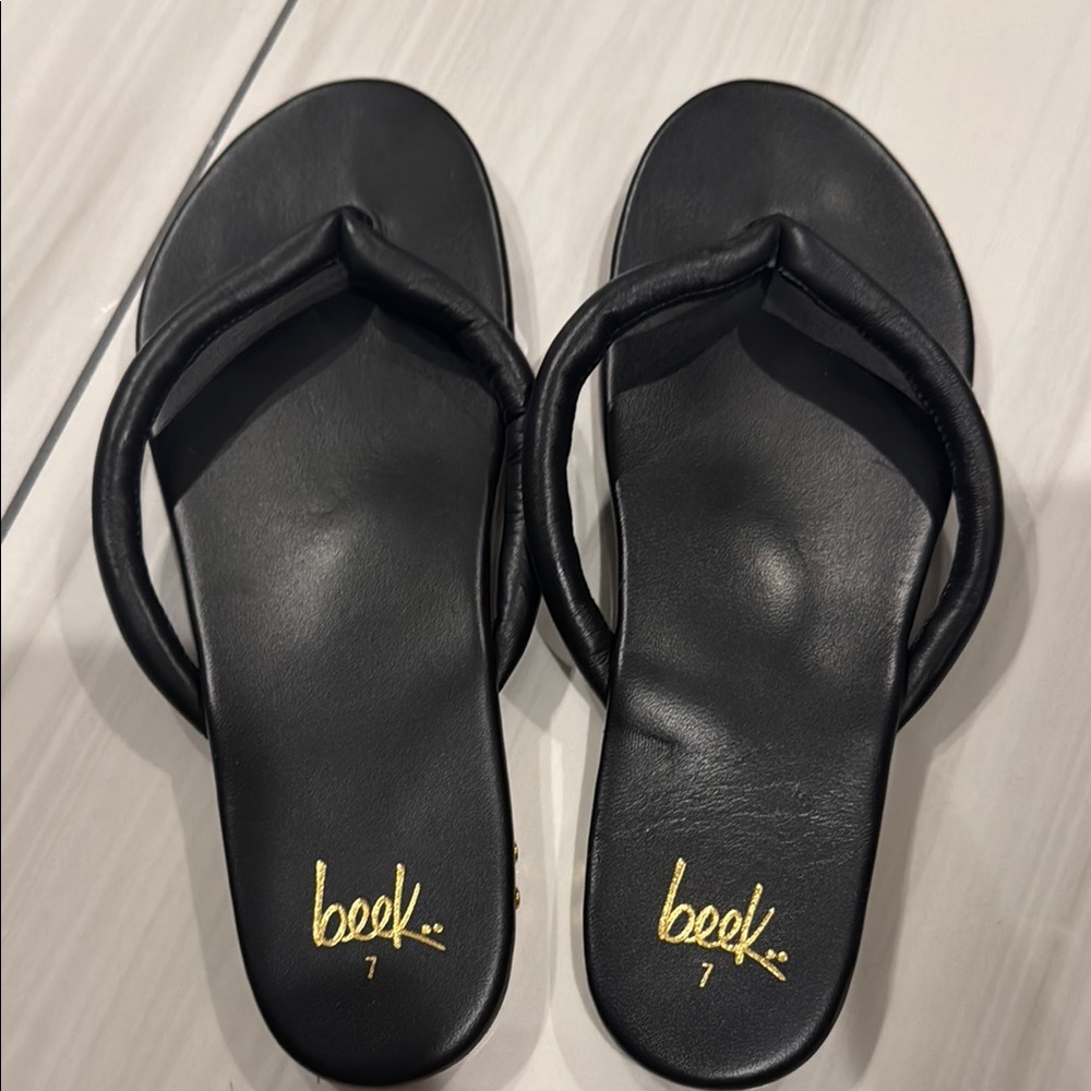 Beek Black leather Sandals sz 7